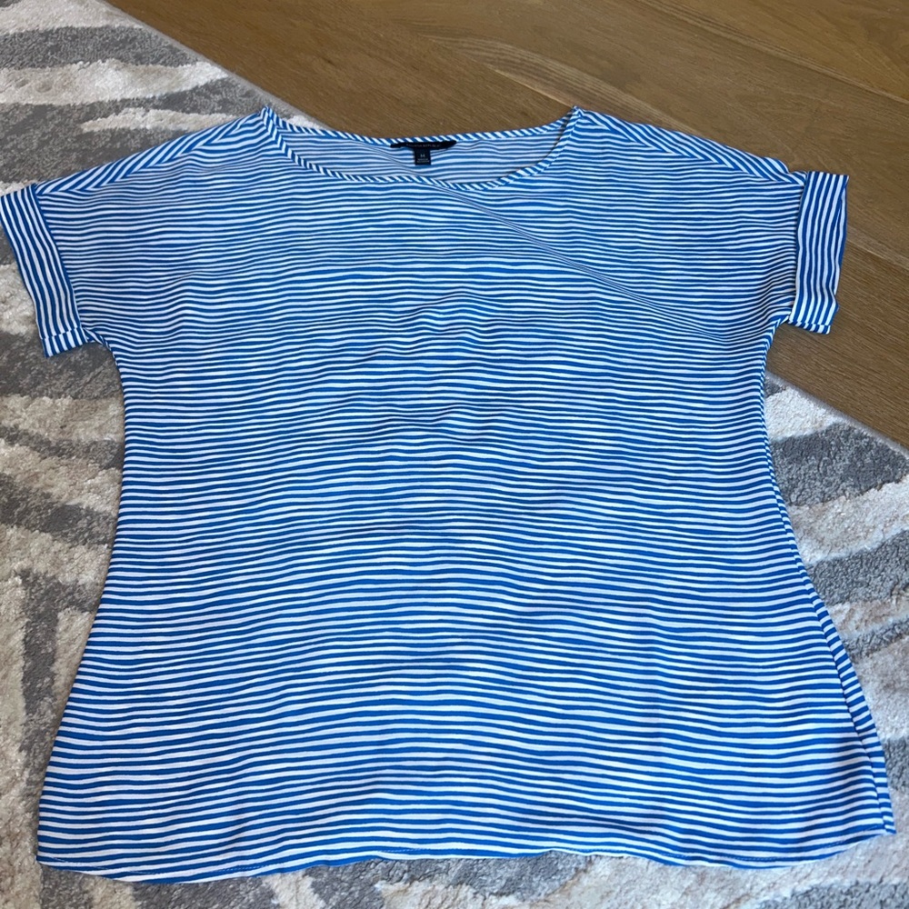Banana Republic Blue and White Striped Blouse
